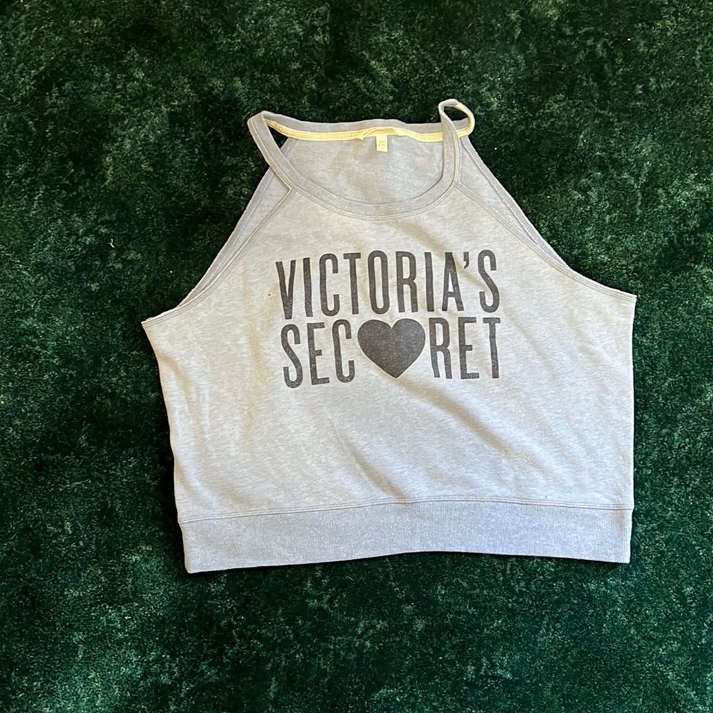 Victorias secret light lavender sleeveless sweatshirt size L.